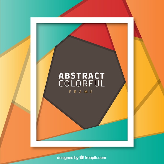 Free vector abstract colorful frame with geometric shapes