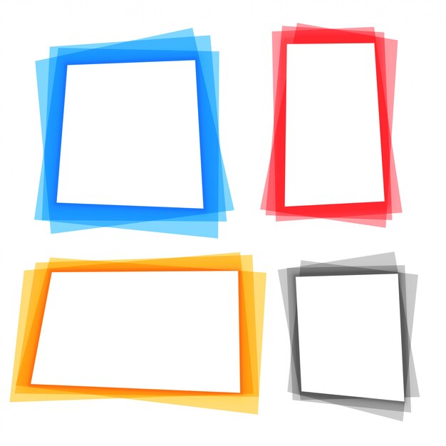 Abstract colorful geometric frame borders set