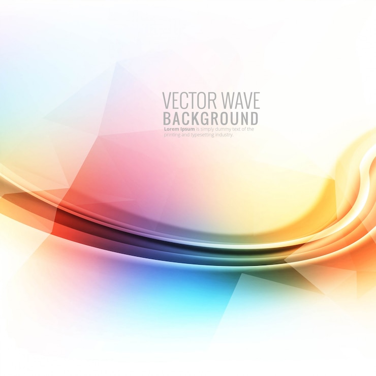 無料Vector 抽象的なカラフルな光る波の背景