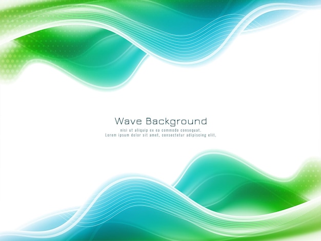 Abstract colorful green wave design background