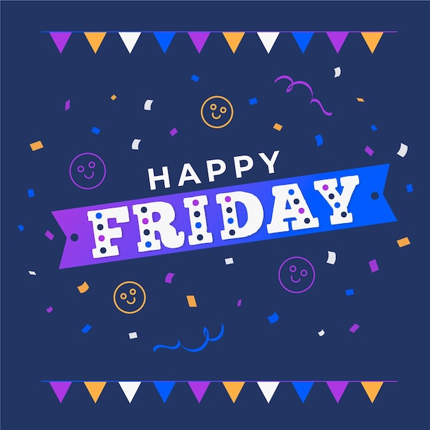 Free Vector abstract colorful happy friday background