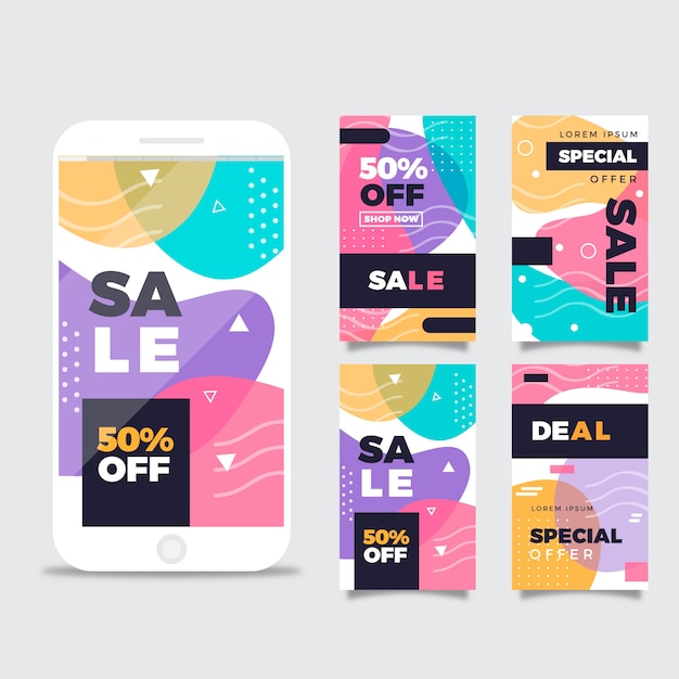 Abstract colorful instagram sale stories