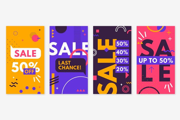 Abstract colorful instagram sale stories