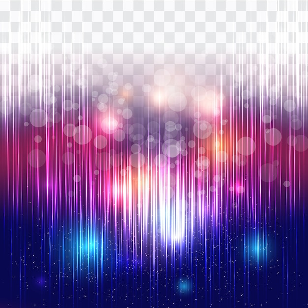 abstract colorful lights with transparent background