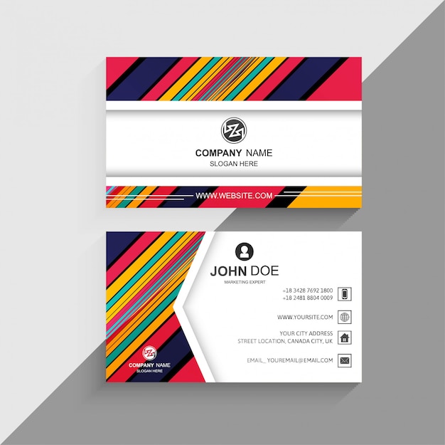 Free vector abstract colorful lines business card creative design