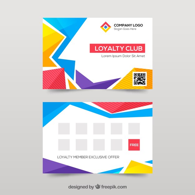 Abstract colorful loyalty card template