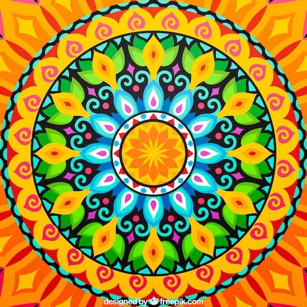 Abstract colorful mandala background
