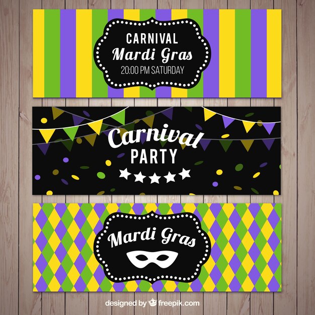 Astratto colorato mardi grass banner