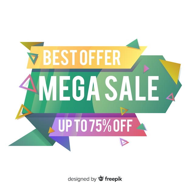 Abstract colorful mega sale banner