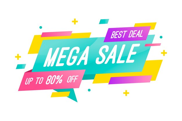 Abstract colorful mega sale banner