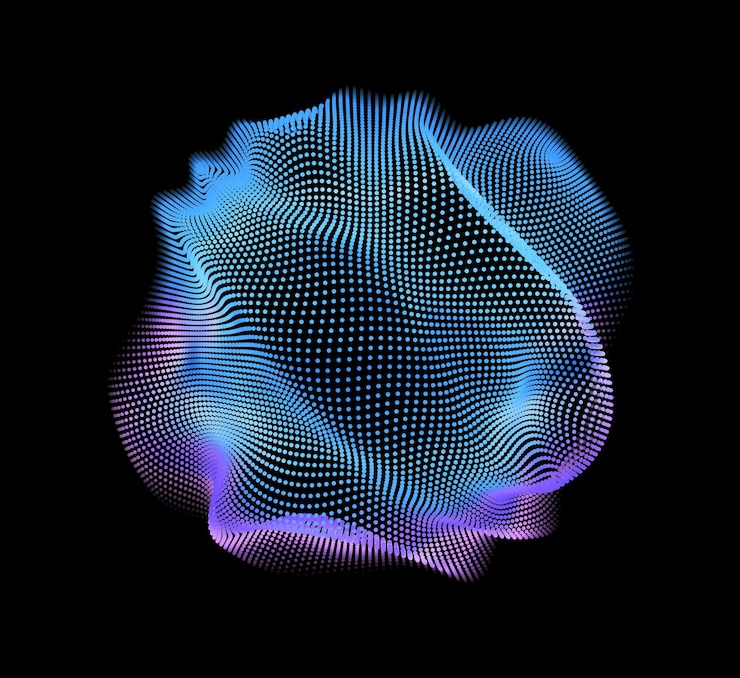 मुफ़्त वेक्टर abstract colorful mesh on dark background. futuristic style card