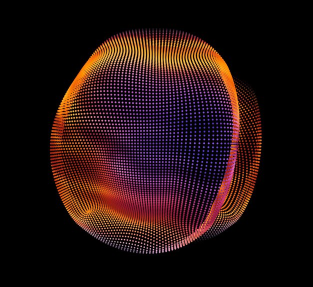 Abstract colorful mesh on dark background.