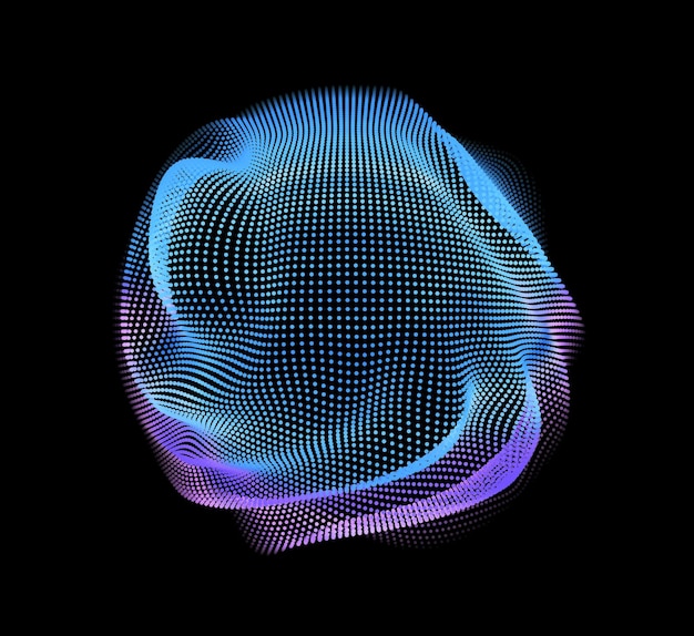 Abstract colorful mesh on dark background.