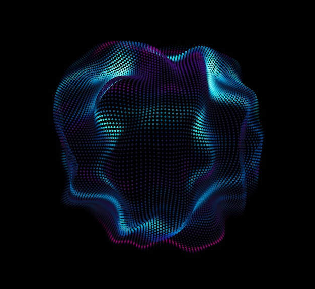 Abstract colorful mesh on dark background