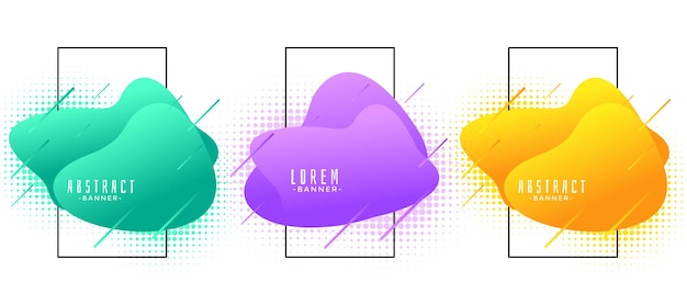 Free vector abstract colorful modern banners set