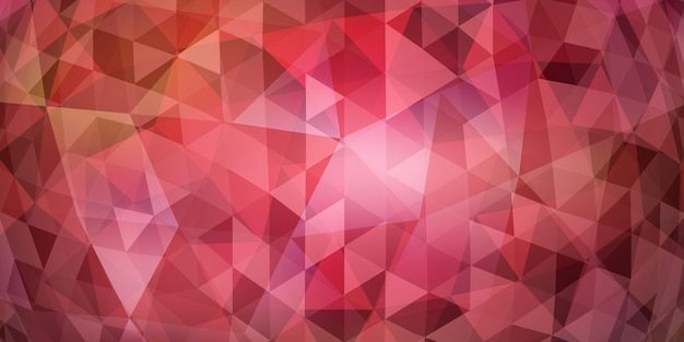 Abstract colorful mosaic background of translucent triangles in red colors