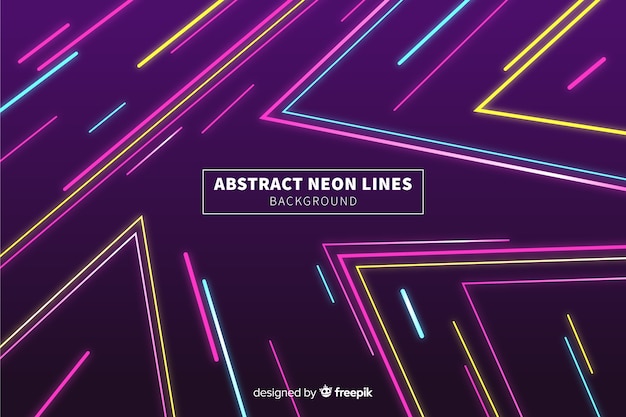 Бесплатное векторное изображение Абстрактный красочный фон неоновые линии