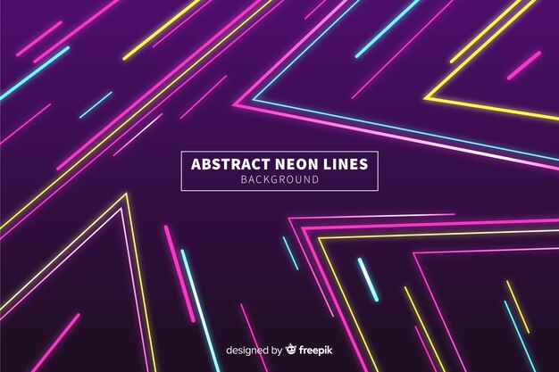 Abstract colorful neon lines background