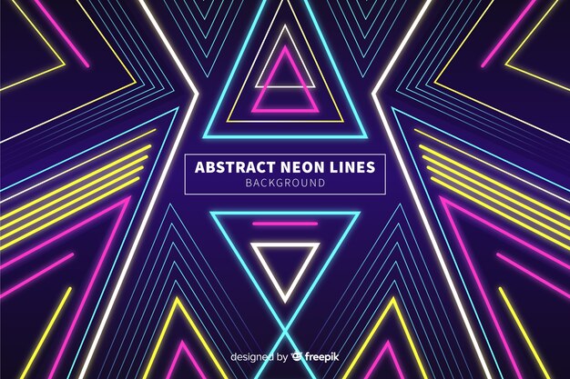 Abstract colorful neon lines background