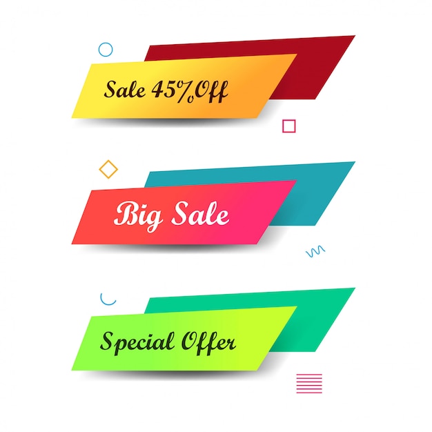 Free vector abstract colorful sale banners set design