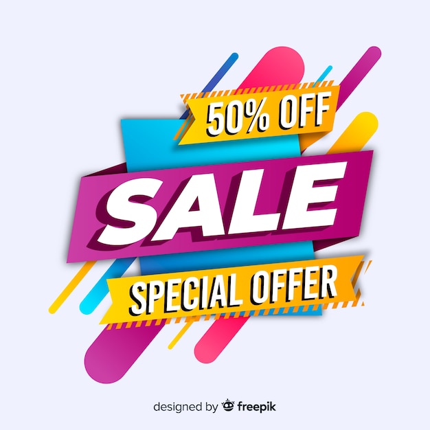 Free vector abstract colorful sales banner template