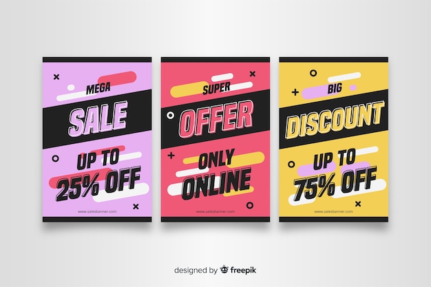 Abstract colorful sales banner template