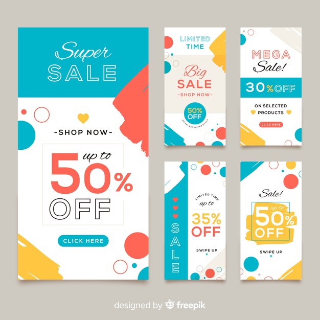 Abstract colorful sales banner templates collection