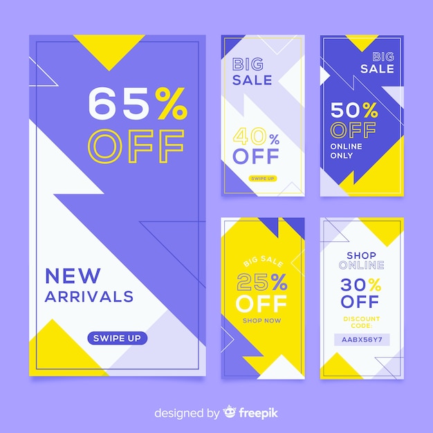 Abstract colorful sales banner templates collection