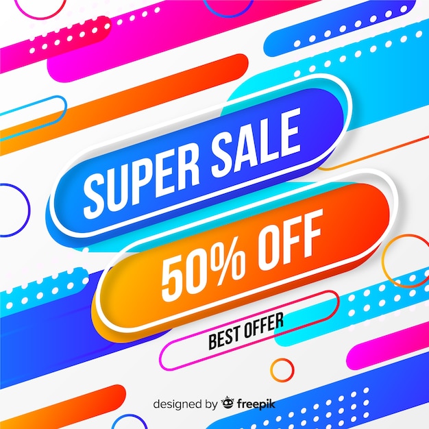 Abstract colorful sales banner