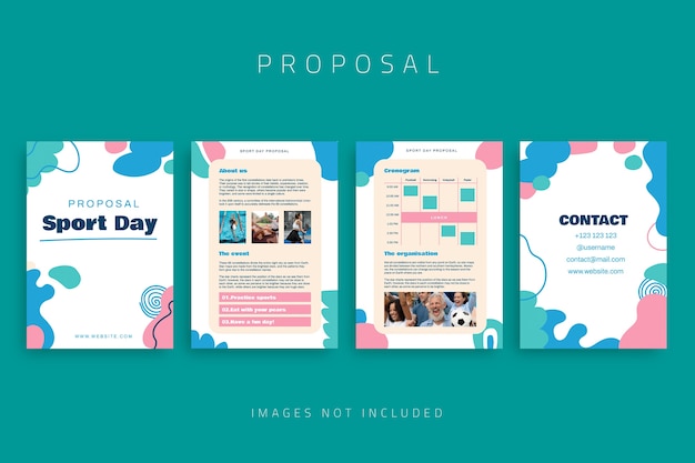 Abstract colorful sport day event proposal