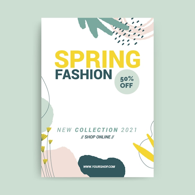 Abstract colorful spring flyer template