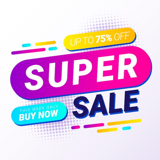 Abstract colorful super sale banner
