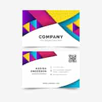 Free vector abstract colorful template business visiting card