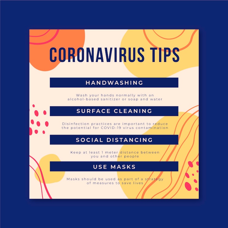 Free Vector abstract colorful tips coronavirus instagram post