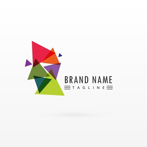 Abstract colorful triangle logo design