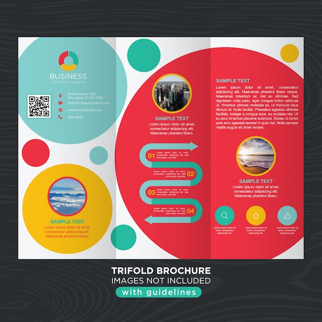 Abstract colorful trifold design template