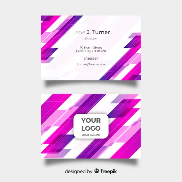 Abstract colorful visiting card template