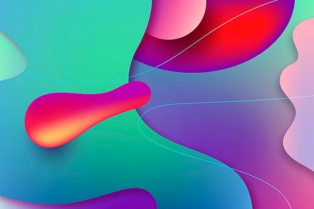 Бесплатное векторное изображение Абстрактные красочные обои с фигурами