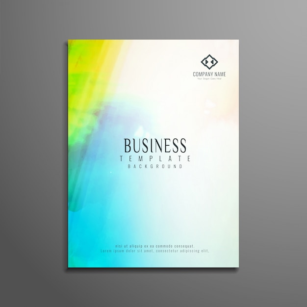 Abstract colorful watercolor business brochure