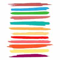 Free vector abstract colorful watercolor hand draw stroke set