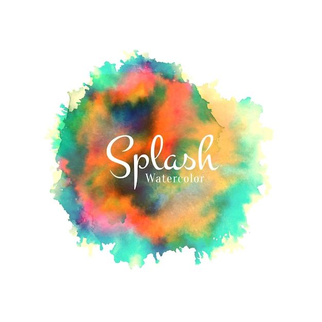 Abstract colorful watercolor splash design