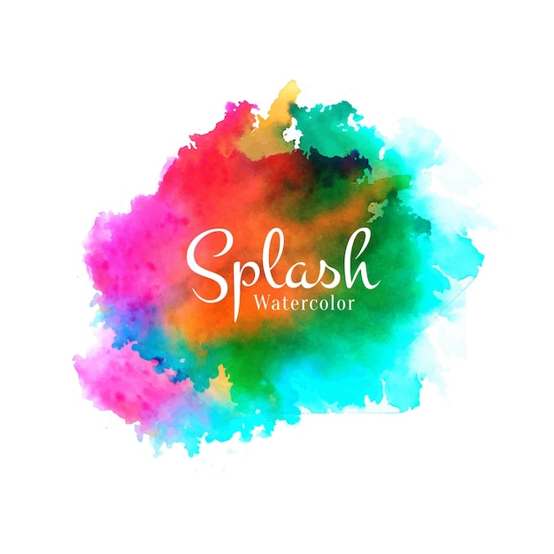 Abstract colorful watercolor splash design