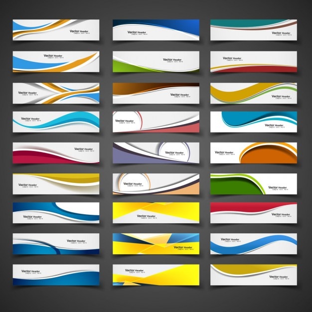 Free vector abstract coloured banners collection