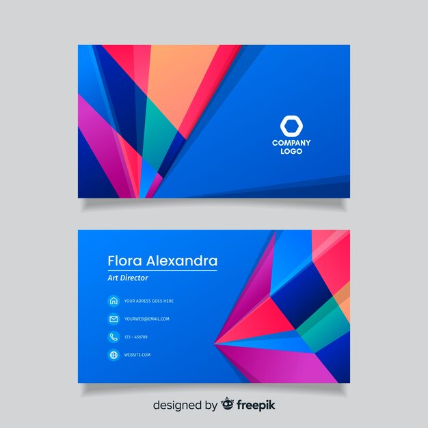 Abstract colourful business card template