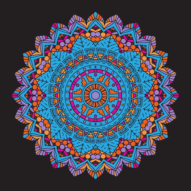 Бесплатное векторное изображение Абстрактный красочный фон мандалы