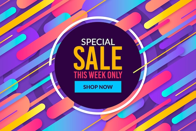 Free vector abstract colourful sales background