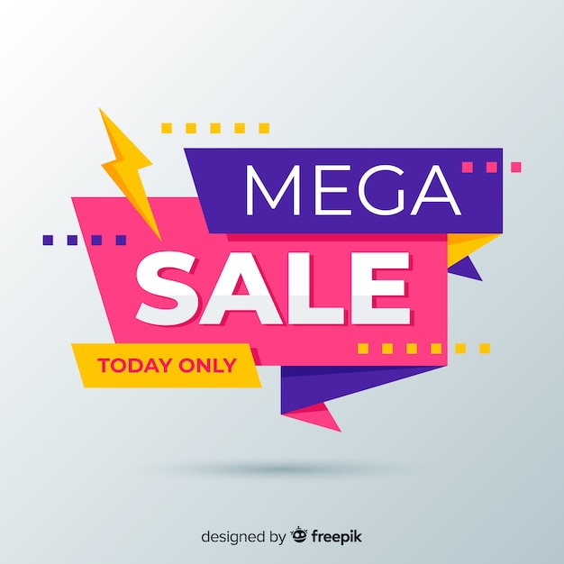 Abstract colourful sales with flash banner