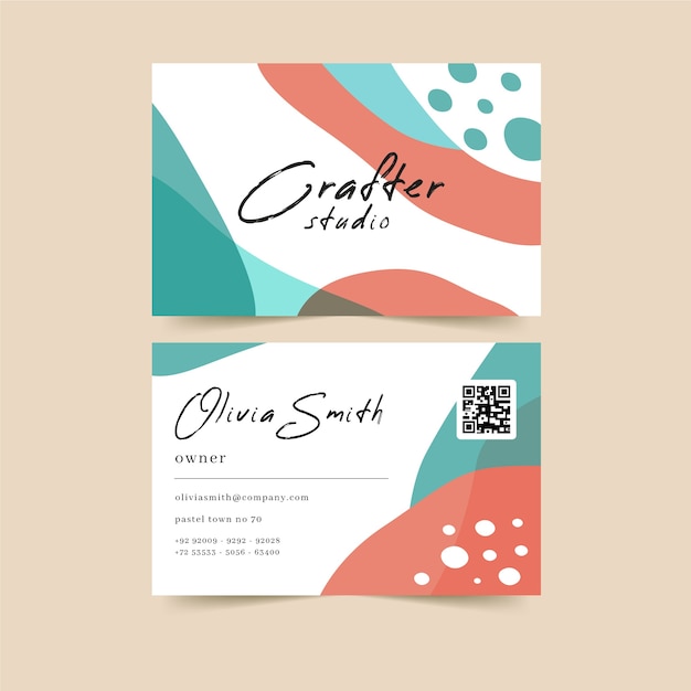 Abstract company card with colourful stains