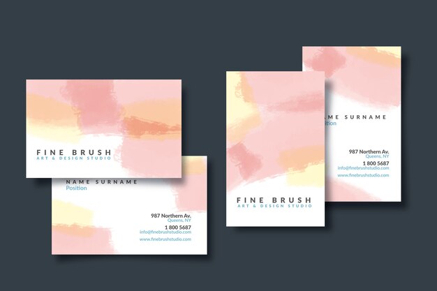 Free vector abstract company card with pastel-colored stains