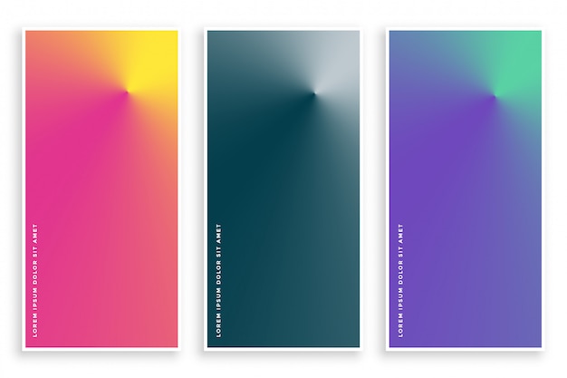 Abstract conical gradient banner set